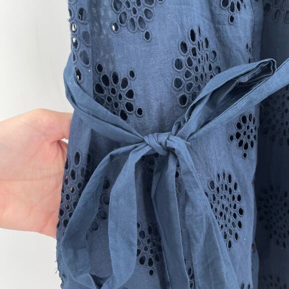 NEW MICHAEL STARS Dress Size Small Bernadette Navy Eyelet Cotton Shirtdress NWOT - Picture 11 of 16